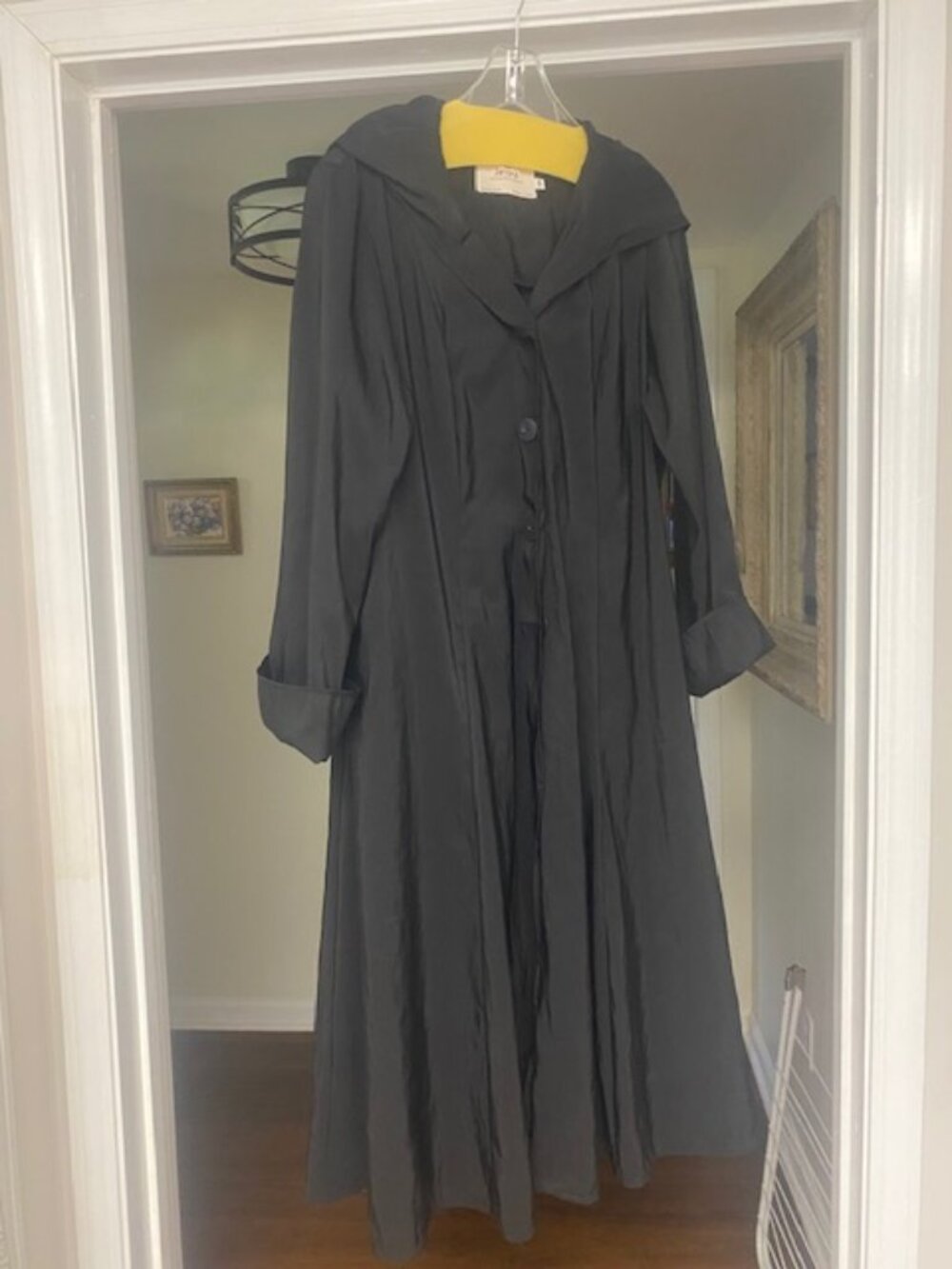 Janska women's black hooded raincoat, size M